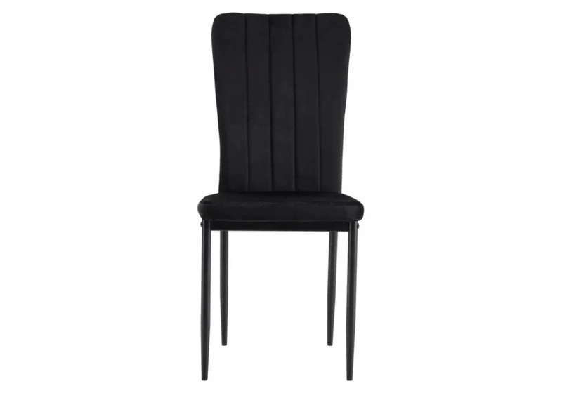 Chaise velours noir dossier haut et pieds noir - Stria x4