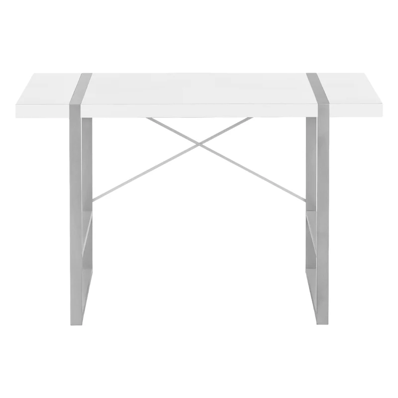Bureau de travail en MDF/stratifié et métal argenté - I 7662-7663-7664