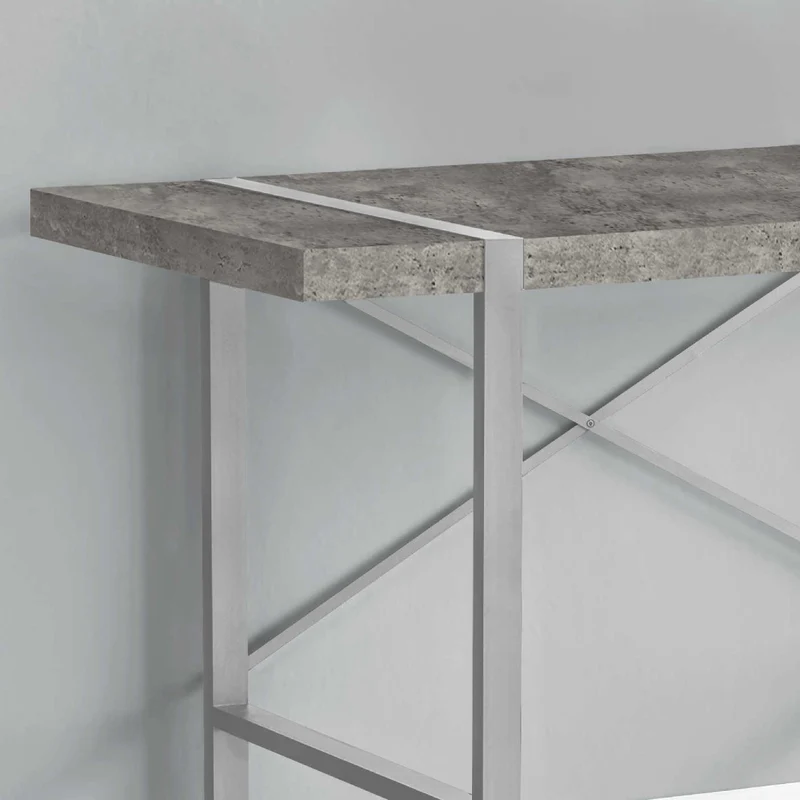 Bureau de travail en MDF/stratifié et métal argenté - I 7662-7663-7664