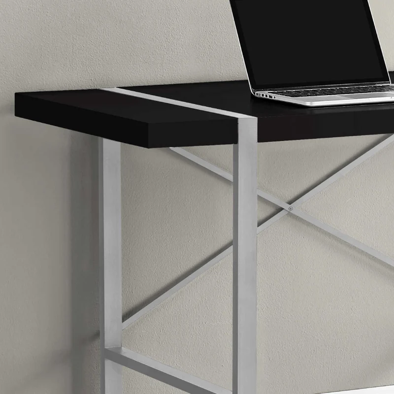 Bureau de travail en MDF/stratifié et métal argenté - I 7662-7663-7664