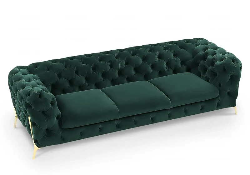 Canapés 3+2+1 chesterfield vert PACO