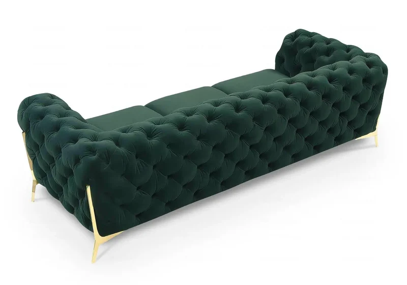 Canapés 3+2+1 chesterfield vert PACO