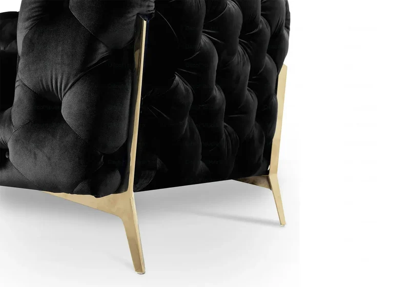 Canapés 3+2+1 chesterfield noir PACO