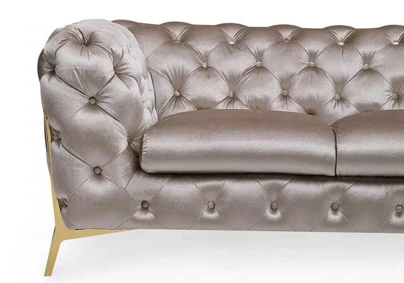Canapés 3+2+1 chesterfield taupe PACO