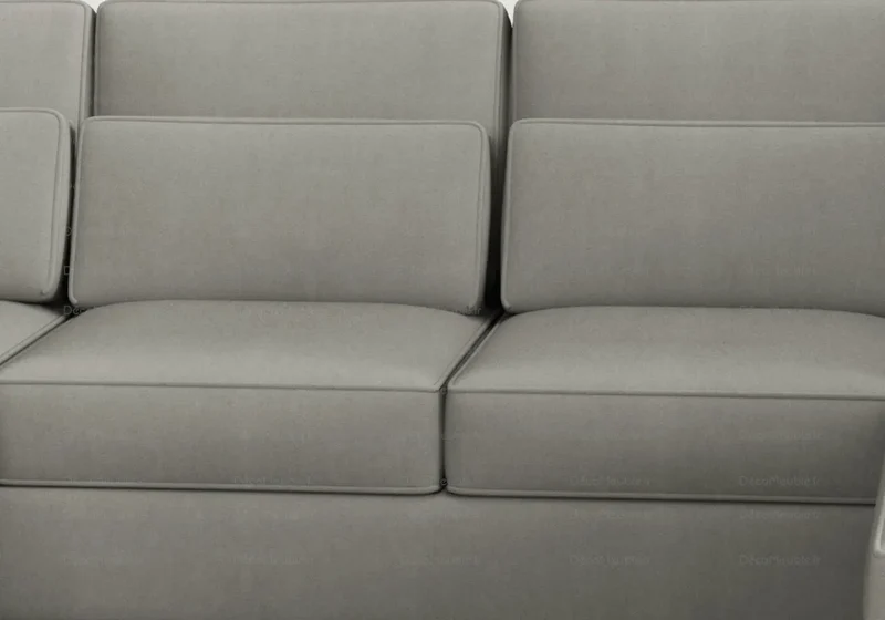 Canapé angle U velours gris - Lea