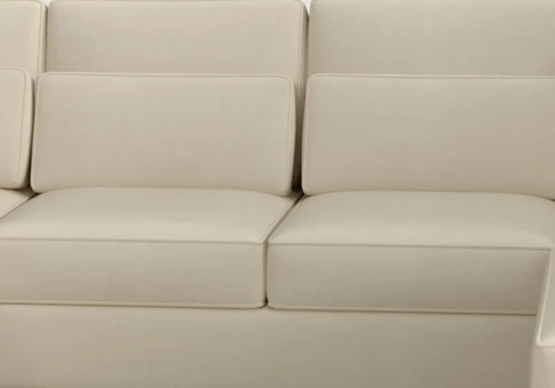 Canapé angle U velours beige - Lea