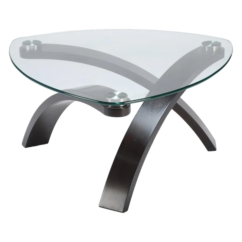 Table basse en verre trempé et bois de noyer - Allure