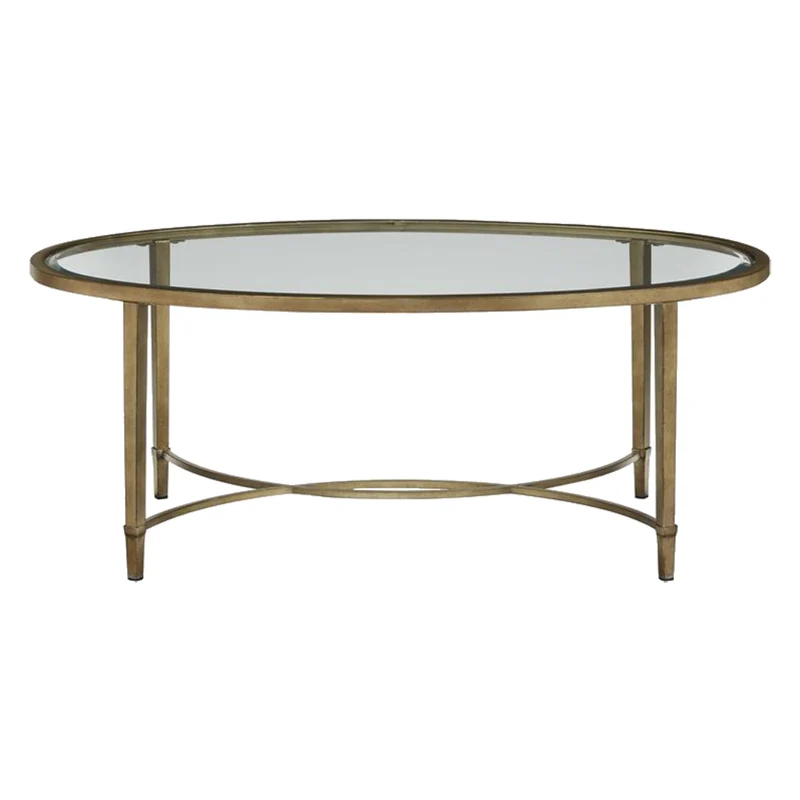 Table basse en verre trempé et métal argenté - Copia