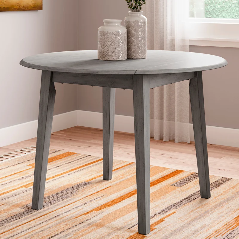 Table de salle à manger extensible en bois/placage gris - Shullden