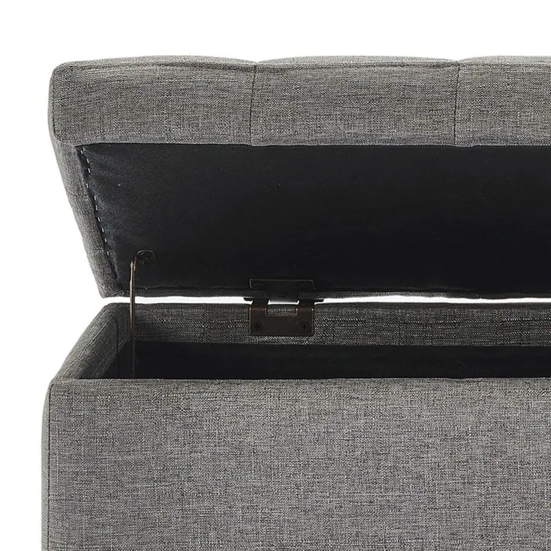 Banc de rangement en tissu gris - Lila