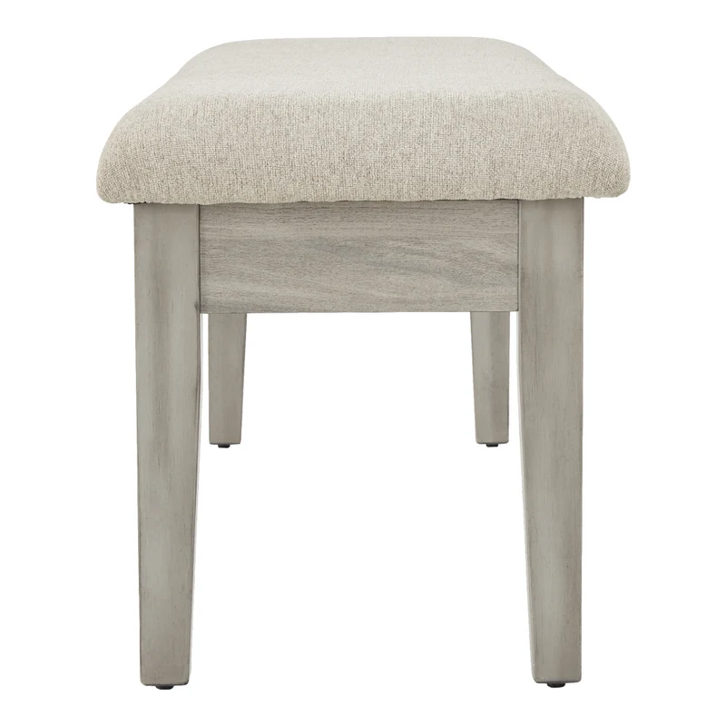 Banc de salle à manger rembourré en tissu beige avec rangement - Parellen