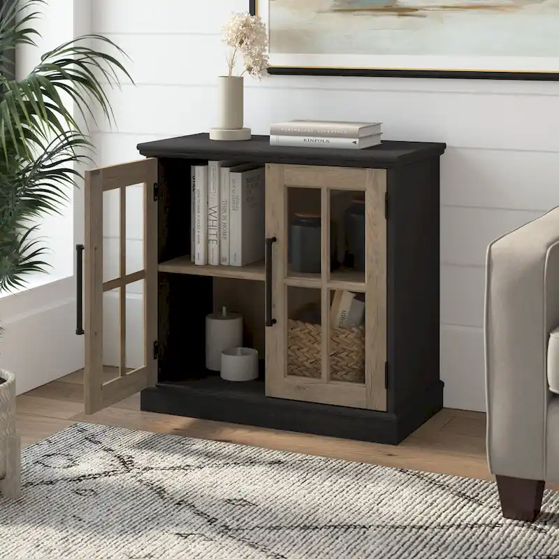 Armoire de rangement 32" avec portes vitrées