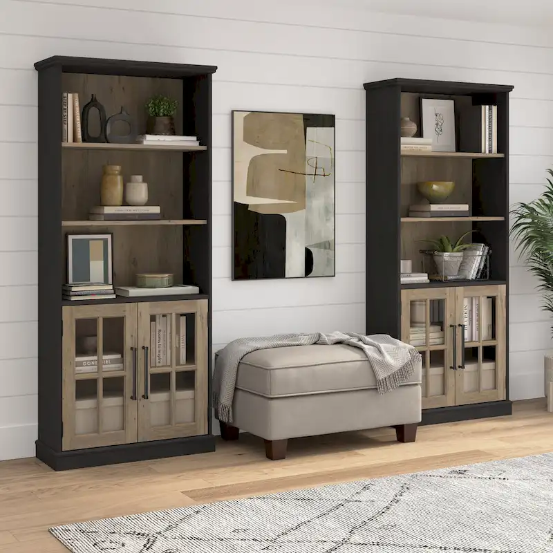 Armoire de rangement 32" avec portes vitrées