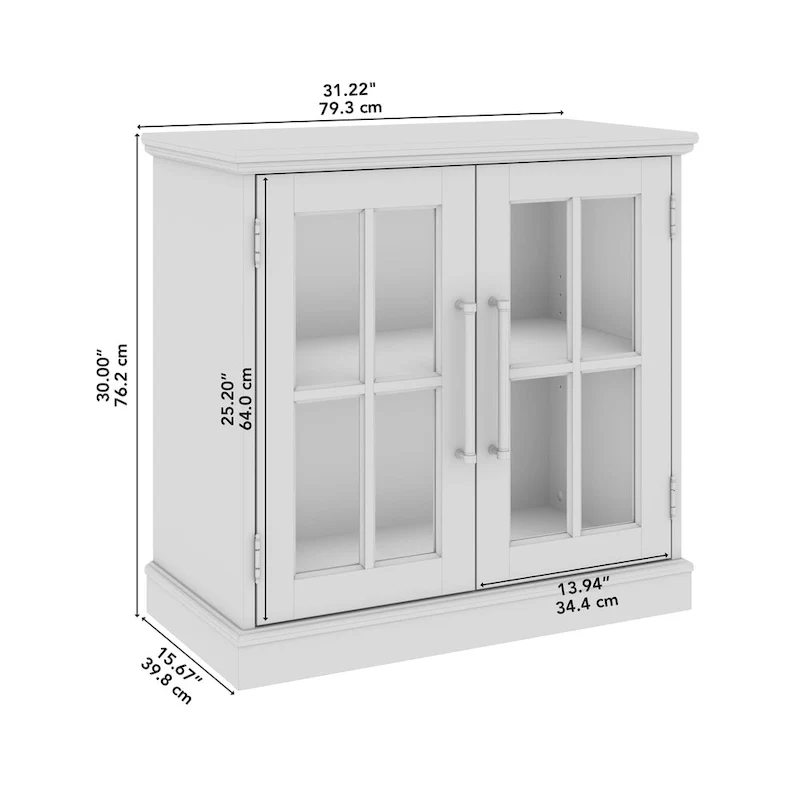 Armoire de rangement 32" avec portes vitrées