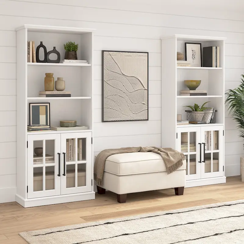 Armoire de rangement 32" avec portes vitrées