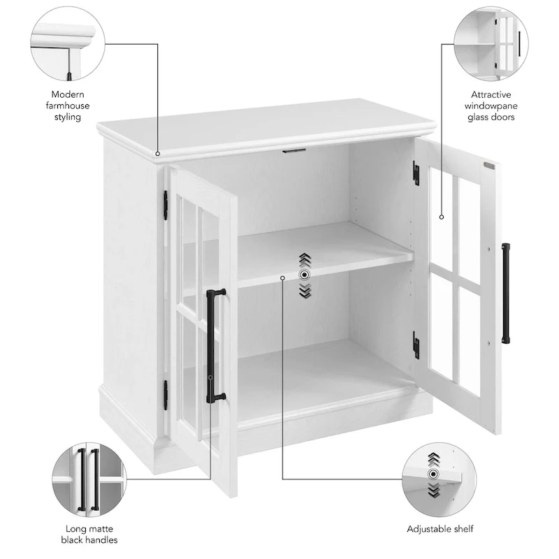 Armoire de rangement 32" avec portes vitrées