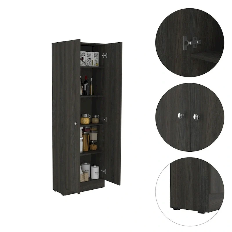 Armoire à linge sur pied avec 5 étagères L 60 cm x H 180,5 cm
