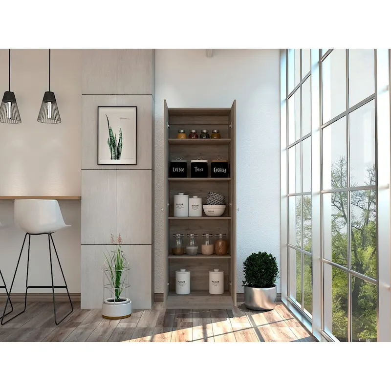 Armoire à linge sur pied avec 5 étagères L 60 cm x H 180,5 cm
