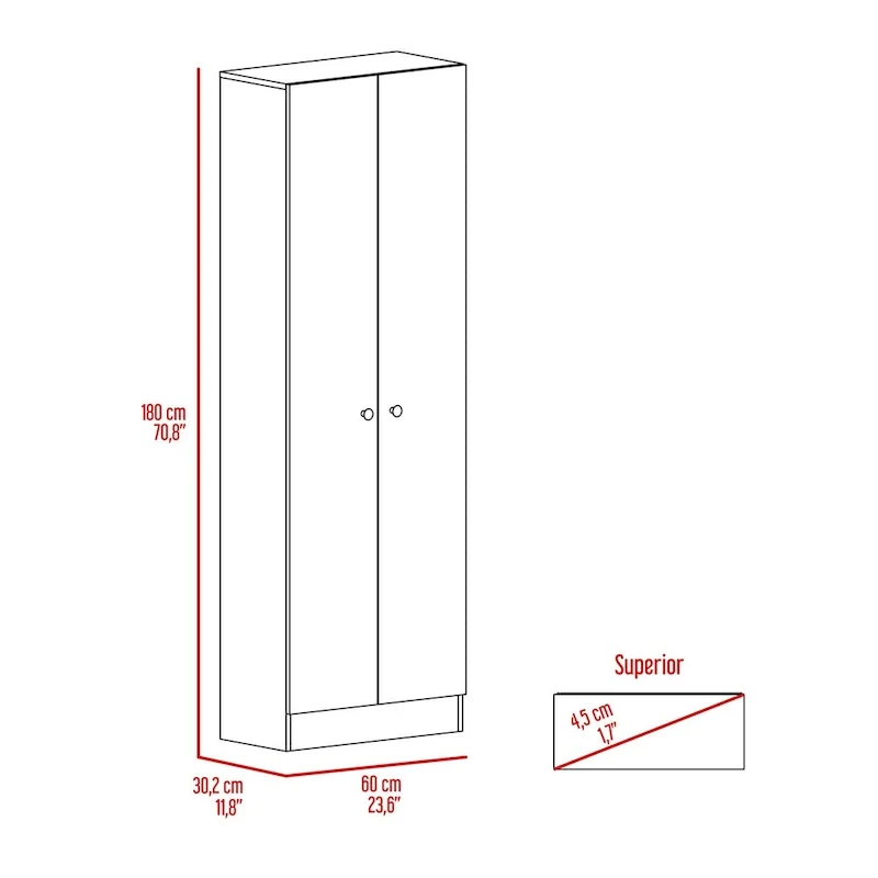 Armoire à linge sur pied avec 5 étagères L 60 cm x H 180,5 cm