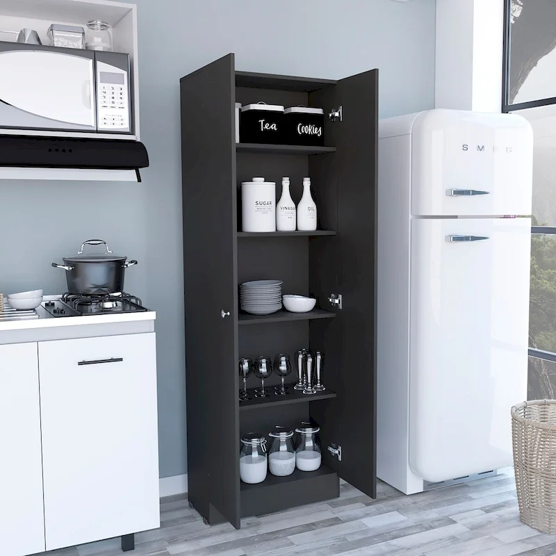 Armoire à linge sur pied avec 5 étagères L 60 cm x H 180,5 cm