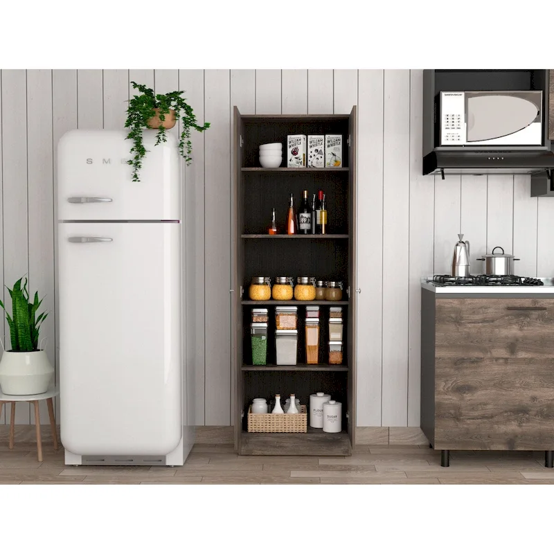 Armoire à linge sur pied avec 5 étagères L 60 cm x H 180,5 cm