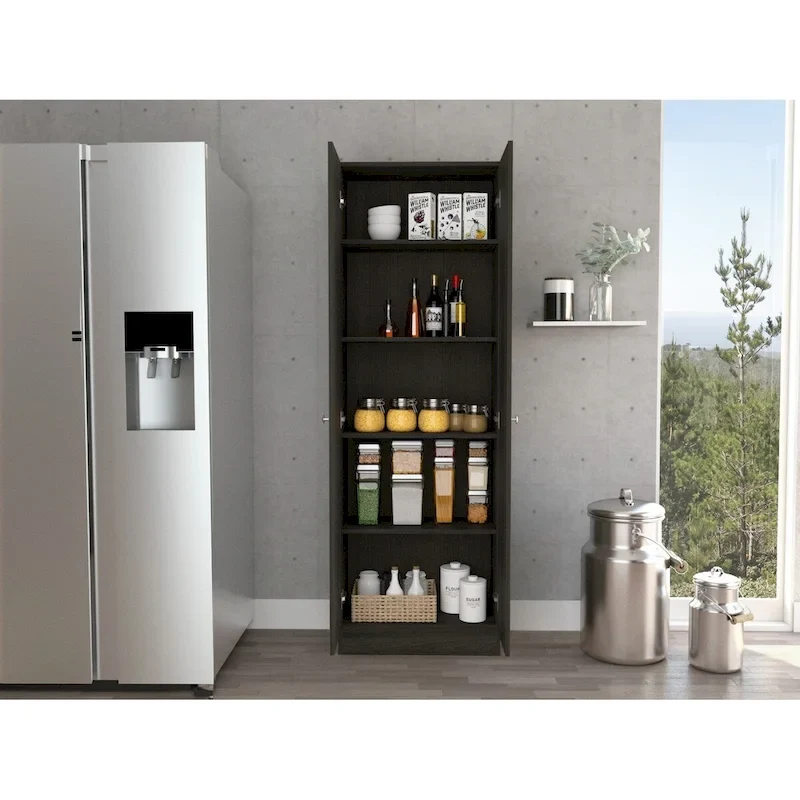 Armoire à linge sur pied avec 5 étagères L 60 cm x H 180,5 cm