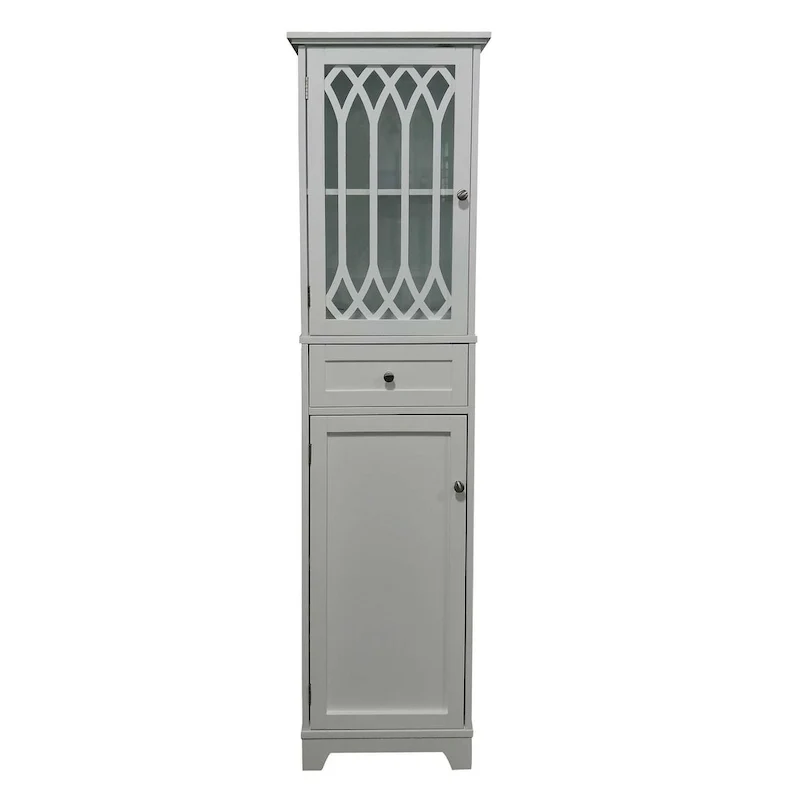 Meuble de Rangement Haut pour Salle de Bain - Colonne de Salle de Bain, Blanc