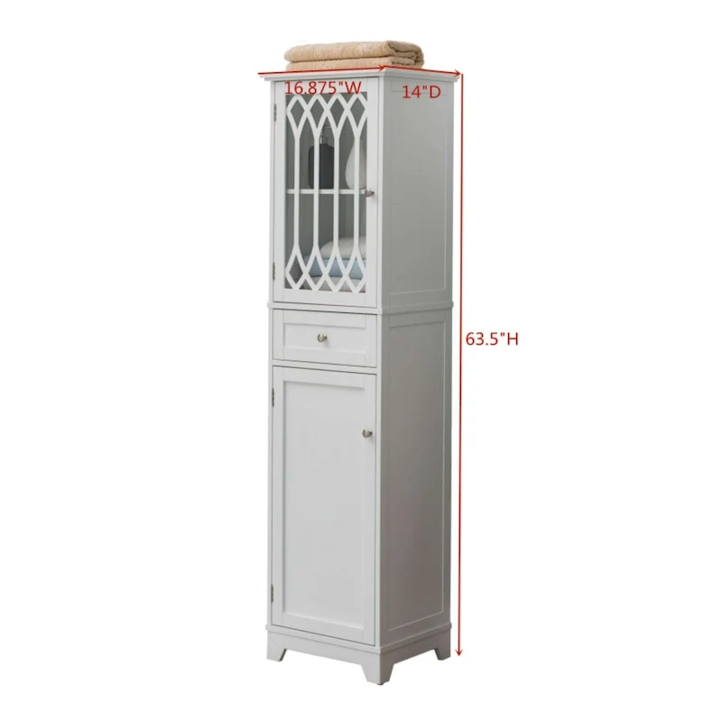 Meuble de Rangement Haut pour Salle de Bain - Colonne de Salle de Bain, Blanc