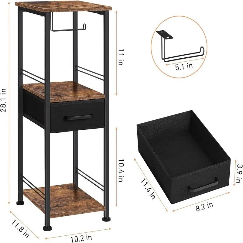 Étagère de rangement de salle de bain compacte à 3 niveaux pour serviettes - 10,2P x 11,8L x 28,1H
