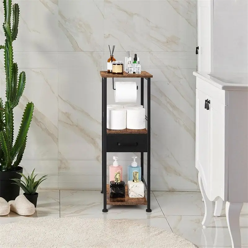 Étagère de rangement de salle de bain compacte à 3 niveaux pour serviettes - 10,2P x 11,8L x 28,1H