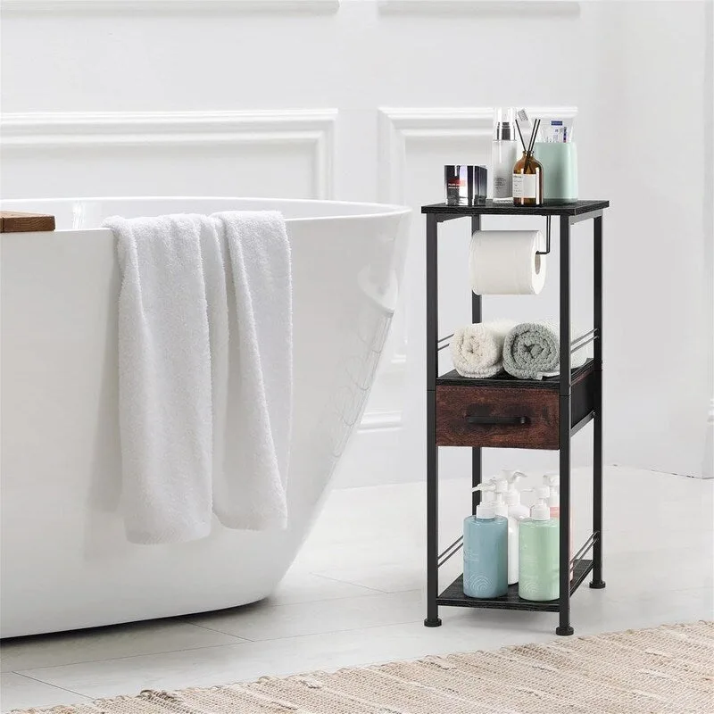 Étagère de rangement de salle de bain compacte à 3 niveaux pour serviettes - 10,2P x 11,8L x 28,1H