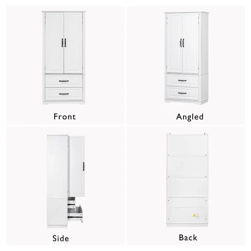 Meuble de rangement haut de cuisine de 180,34 cm, placard de rangement autonome avec 2 tiroirs, armoire de cuisine