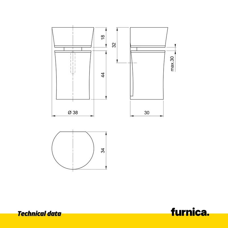 Support étagère verre et panneau cylindrique - Chrome