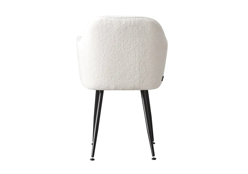 Chaise fauteuil bouclette blanc noir - Avas x2