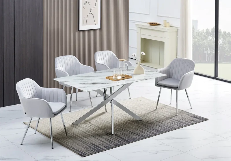 Chaise fauteuil velours gris noir - Avas x2
