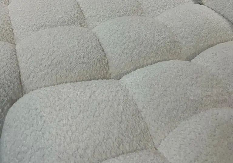 Canapé angle moderne doudou boucle blanc - Tybo