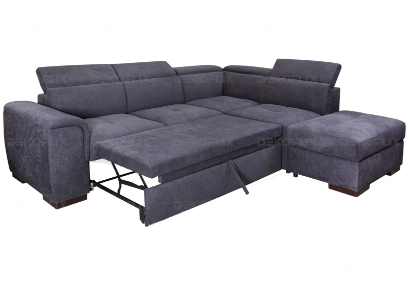 Canapé angle convertible anthracite - Zeyd