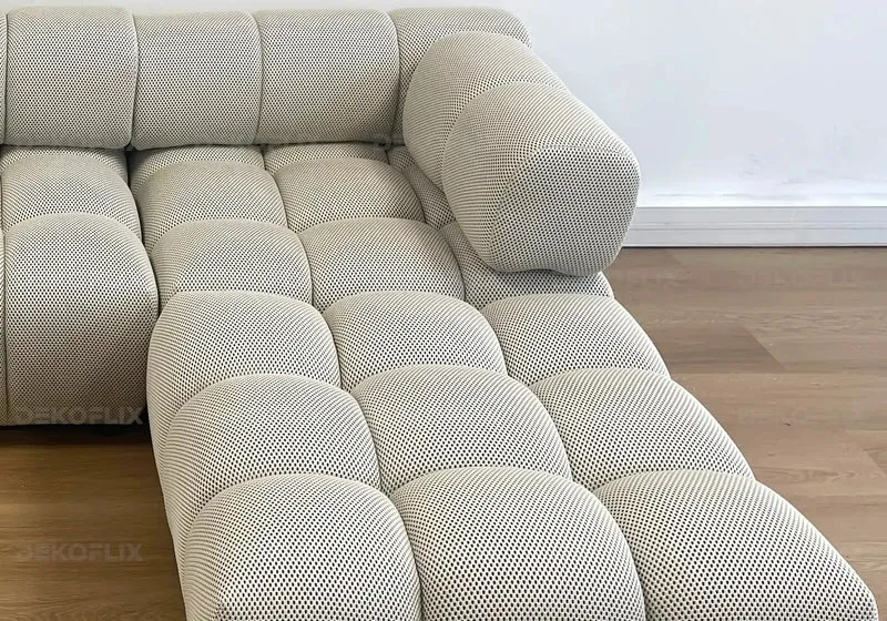 Canapé angle modulable tissu beige - Alen