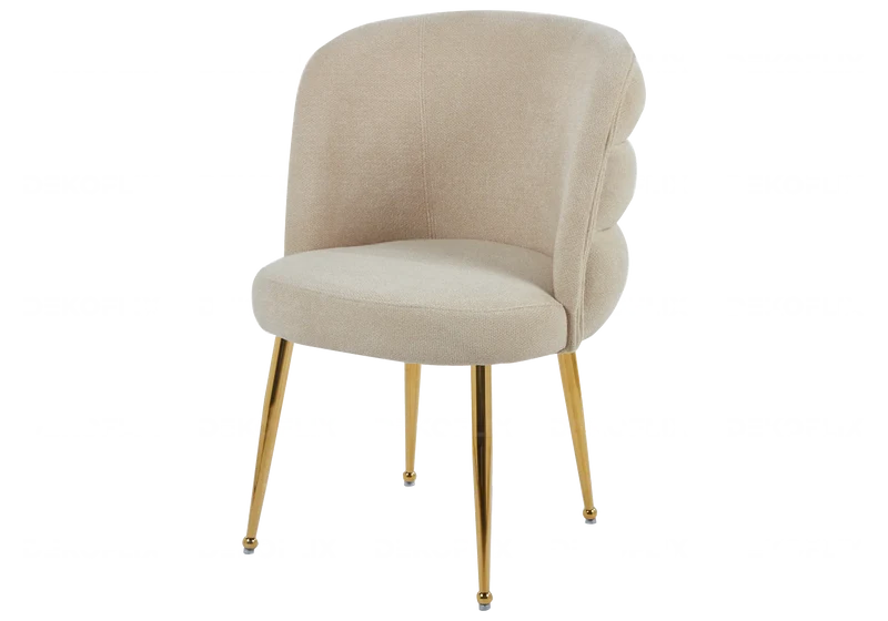 Fauteuils de table en tissu effet lin moka - Liza x2