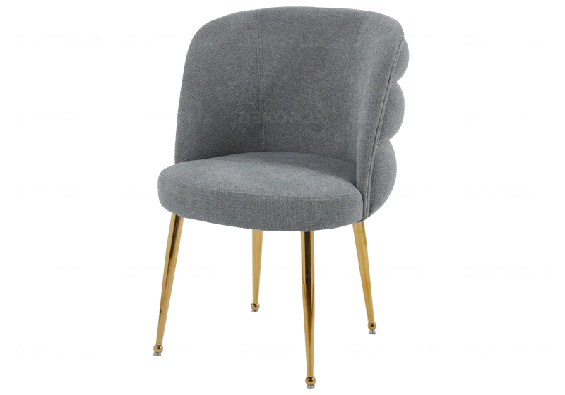 Fauteuils de table en tissu effet lin anthracite - Liza x2