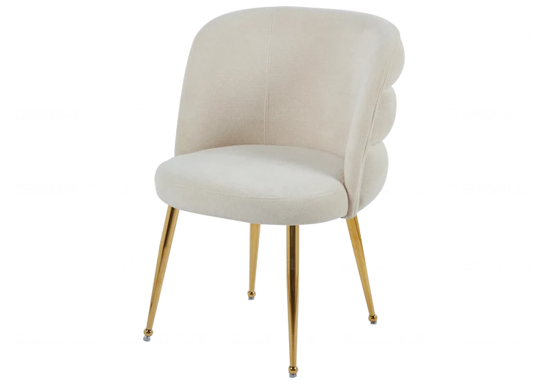 Fauteuils de table en tissu effet lin écru - Liza x2