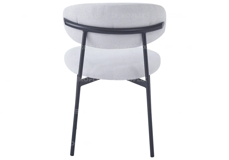 Chaise de table velours beige pieds noir - Asna x4
