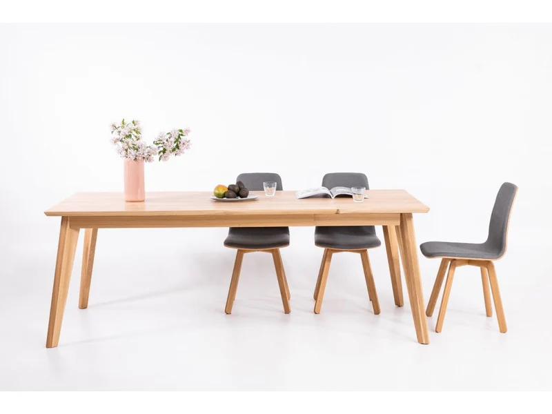 Table de salle à manger extensible en chêne massif avec 2 rallonges KAMBIO 2 - VESKOR