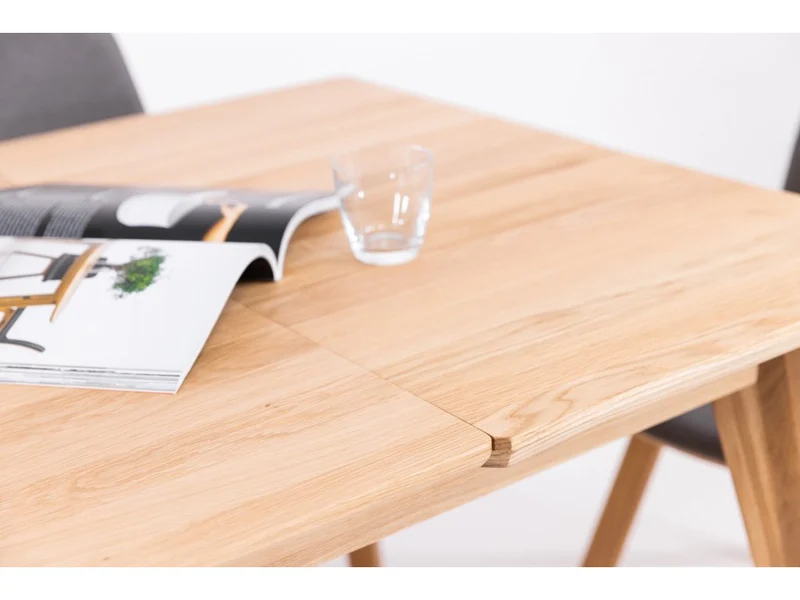 Table de salle à manger extensible en chêne massif avec 2 rallonges KAMBIO 2 - VESKOR