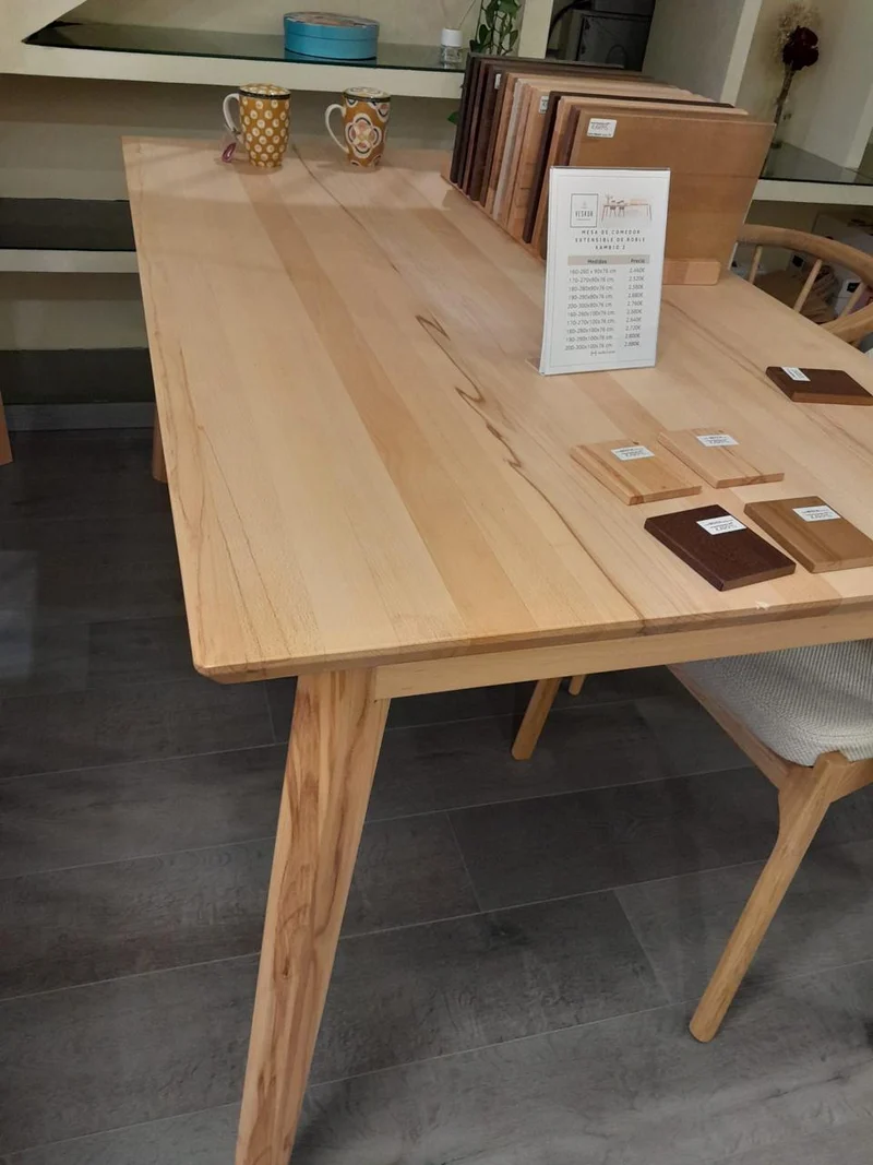 Table de salle à manger extensible en chêne massif avec 2 rallonges KAMBIO 2 - VESKOR