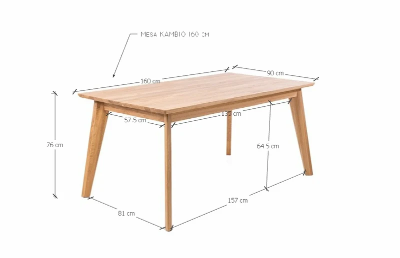 Table de salle à manger extensible en chêne massif KAMBIO 1 - VESKOR