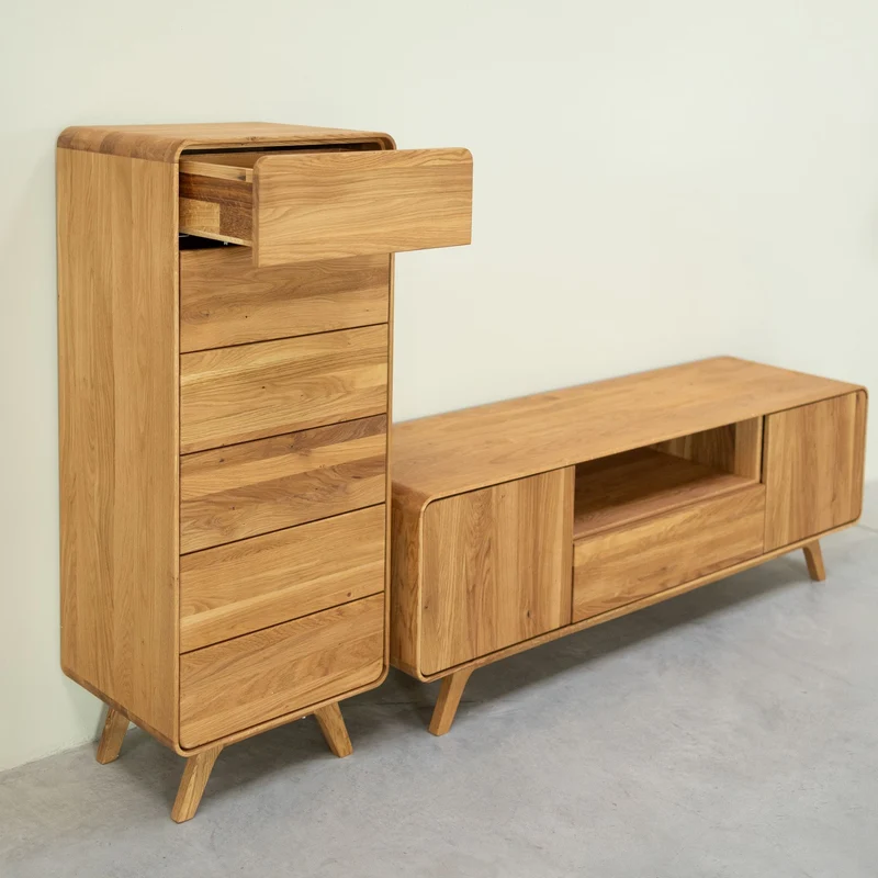 Chiffonnier en bois massif de chêne Genève 1 - NordicStory