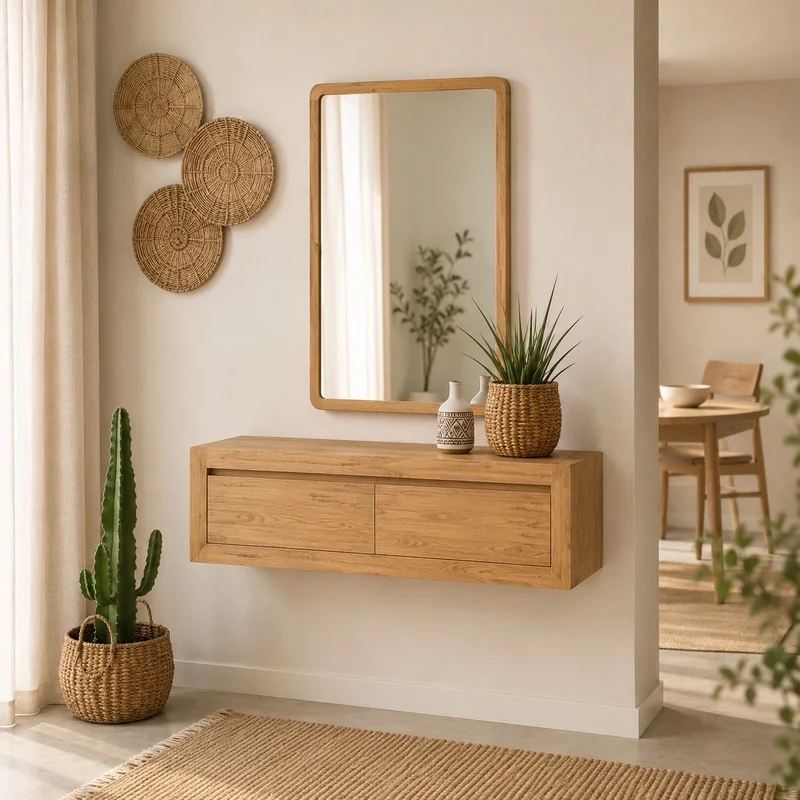 Miroir en bois massif de chêne Genève - NordicStory