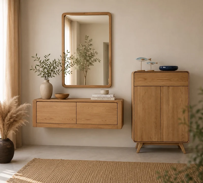 Miroir en bois massif de chêne Genève - NordicStory