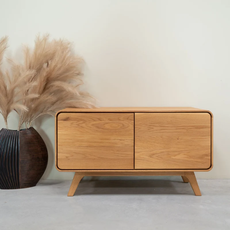 Banc avec rangement en bois massif de chêne Genève - NordicStory
